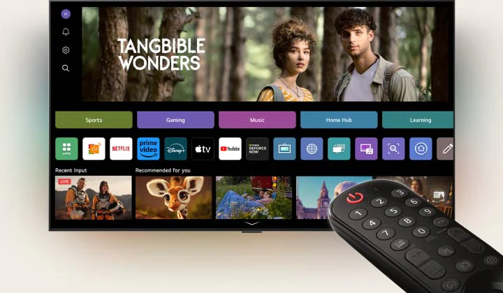 LG AI Magic Remote в использовании.