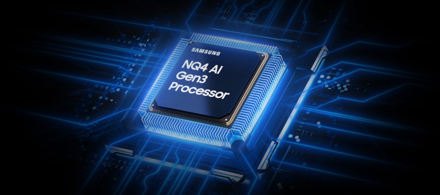Чип процессора Samsung NQ4 AI Gen3 опускается на основную плату телевизора
